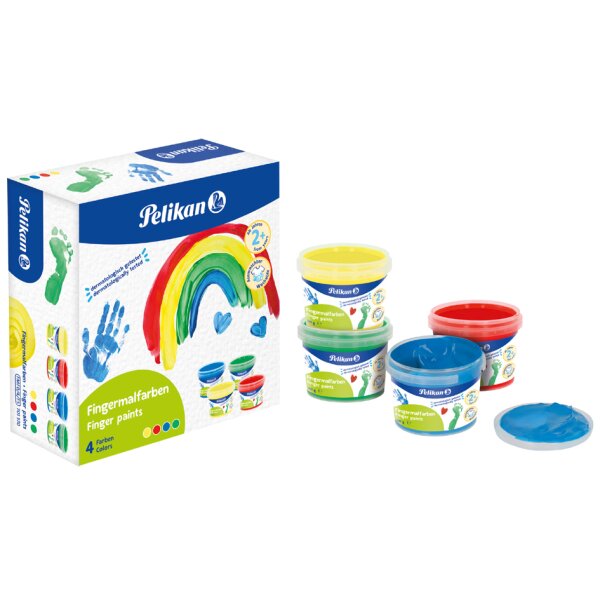 Pelikan Gouache aux doigts Couleurs de base, set de 4