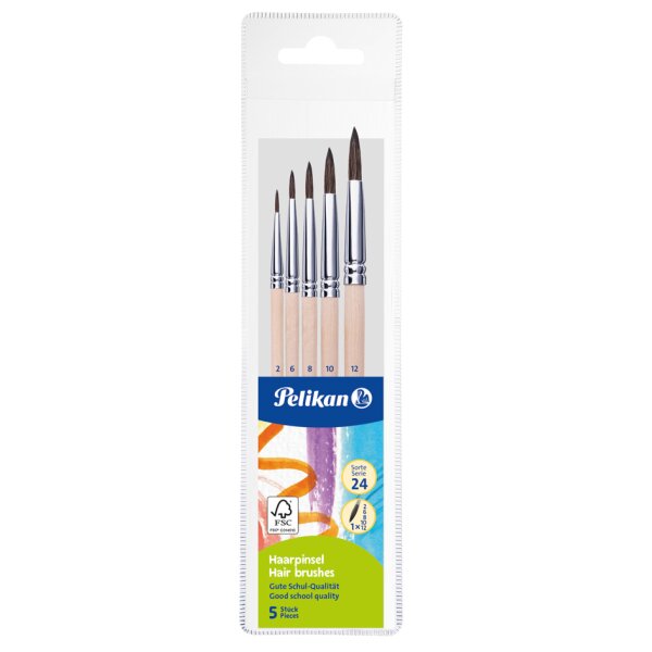 Pelikan Set de pinceaux à poils fins, 5 pièces