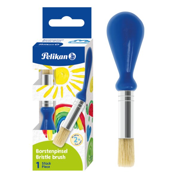 Pelikan Pinceau pour petits enfants, manche bombé, bleu