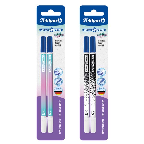 Pelikan Effaceur Super Pirat Color Edition, pointe biseautée