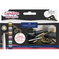FABER-CASTELL Creative Marker GOLDFABER, 6er Etui Metallic