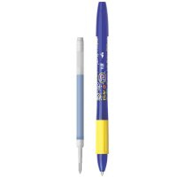 BIC Gelschreiber Illusion, blau gelb, 2er Set + 3 x Refill