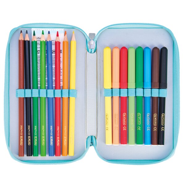 herlitz Étui scolaire double Lucky Horse, 23 pièces