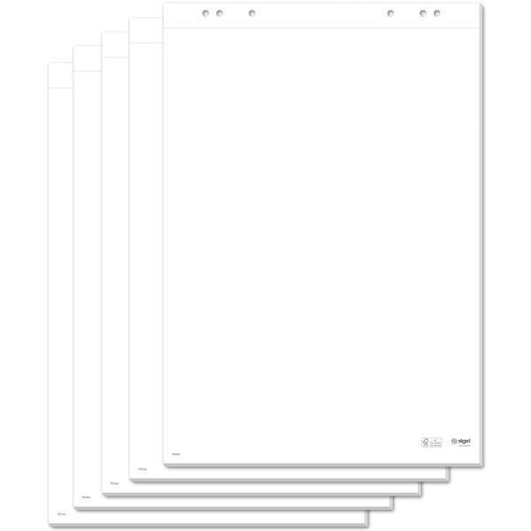sigel Flipchart-Block, 680 x 990 mm, blanko, weiss, gerollt