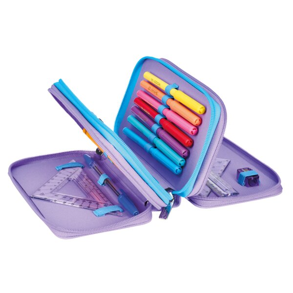 herlitz Étui scolaire triple Little Monster, 31 pièces