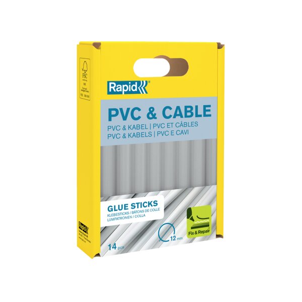 Rapid Klebepatrone PVC & Kabel, 12 mm Durchmesser, lang