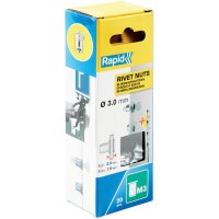 Rapid Blindnietmuttern M3, aus Stahl, in Schachtel