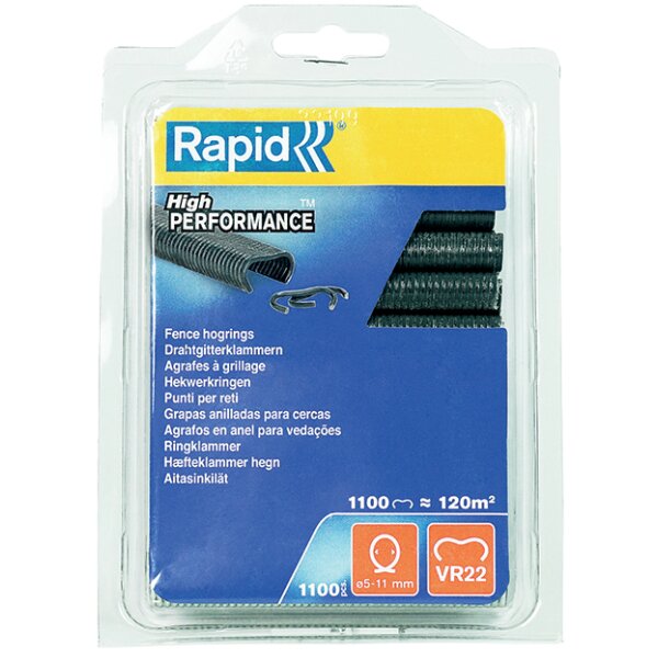Rapid Agrafe à grillage VR22, revêtement plastique, vert