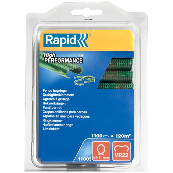 Rapid Agrafe à grillage VR22, revêtement plastique, vert