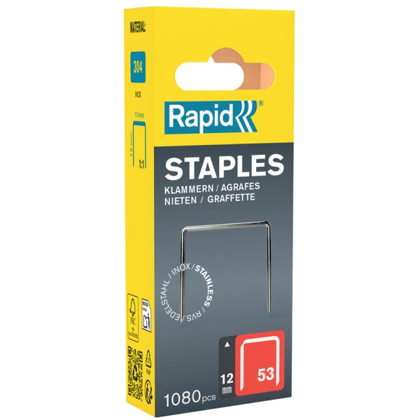 Rapid Agrafe fil fin no. 53, 12 mm, petit paquet