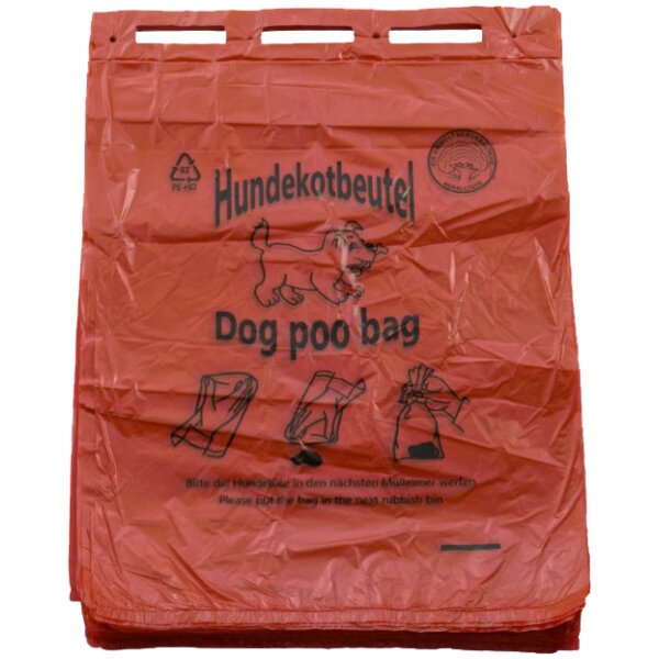 dm-folien Sac à déjections canines, 250x310 mm, bloc, rouge