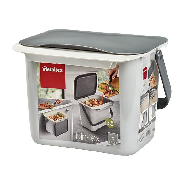 metaltex Poubelle bio Bintex, avec couvercle, gris