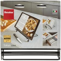 metaltex Support pour livre de recettes Tokyo LAVA, noir mat