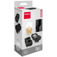 metaltex Bac à glaçons, en silicone, pour 2 glaçons, noir
