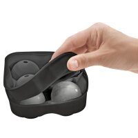 metaltex Bac à glaçons, en silicone, pour 2 glaçons, noir
