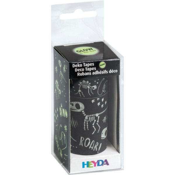 HEYDA Deko-Klebeband Glow in the dark "Dinos"