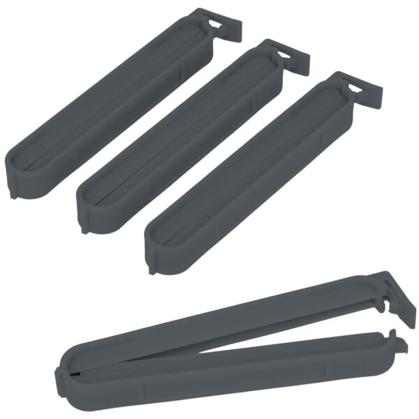metaltex Beutelclips, lang, Kunststoff, 4er Set