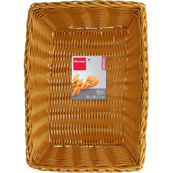 metaltex Brotkorb, rechteckig, Kunststoffgflecht, beige