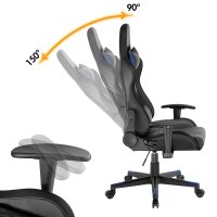 LogiLink Fauteuil pour jeux vidéo, avec lumière RVB, noir