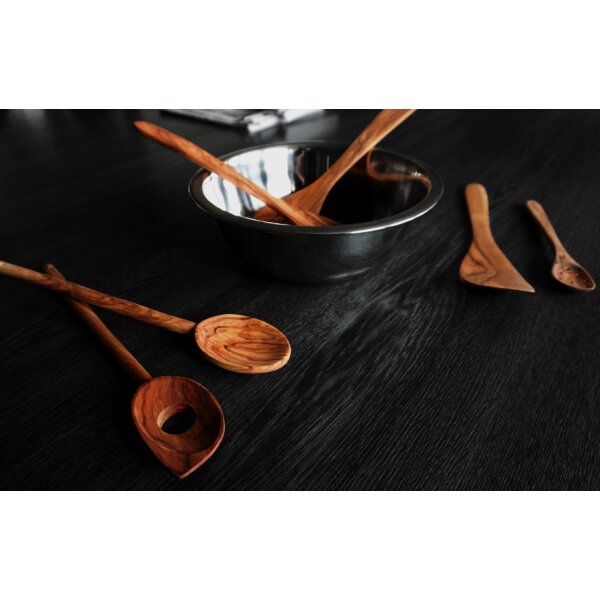 metaltex Spatule perfor&eacute;e, longueur: 300 mm, bois dolivier