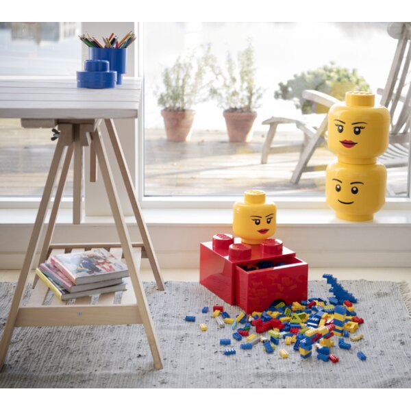 LEGO Boîte en forme de tête STORAGE HEAD HAPPY BOY, L, jaune