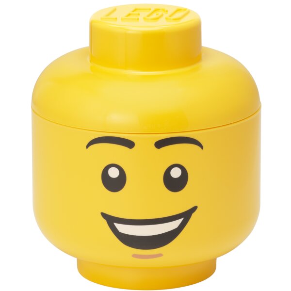 LEGO Boîte en forme de tête STORAGE HEAD HAPPY BOY, L, jaune