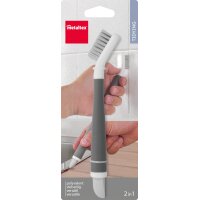 metaltex Brosse/grattoir 2 en 1 pour joints, blanc/gris