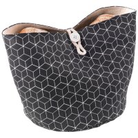 metaltex Corbeille à pain pliable, coton, noir/beige