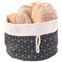 metaltex Corbeille à pain pliable, coton, noir/beige