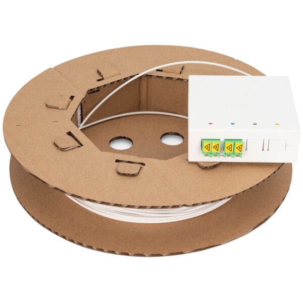 DIGITUS Fttx Installationskit, 4-Faser, LC APC-Stecker, 50 m