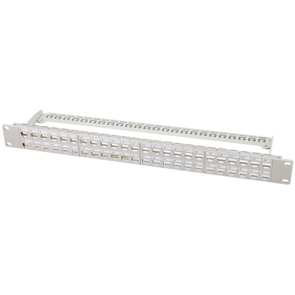 LogiLink 19" Keystone Patch Panel, 48 Port, geschirmt