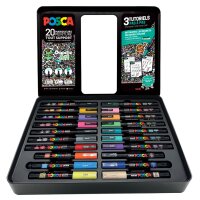 POSCA Pigmentmarker "DOODLE ART", 20er Metallbox