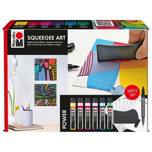 Marabu Kit acrylique Acryl Color Squeegee Art Pastel