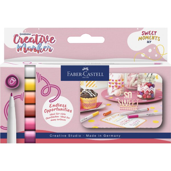FABER-CASTELL Creative Marker GOLDFABER, 6er Etui Sweet