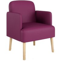 PAPERFLOW Fauteuil visiteur Brooks, simili cuir, rouge