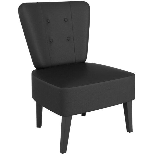 PAPERFLOW Fauteuil visiteur Brighton, simili cuir, noir