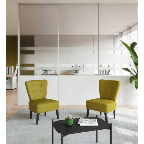 PAPERFLOW Fauteuil visiteur Brighton, simili cuir, noir