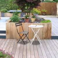 PAPERFLOW Table dextérieur pliante EDEN, rond, noir