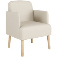 PAPERFLOW Fauteuil visiteur Brooks, simili cuir, blanc