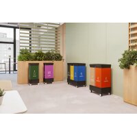 PAPERFLOW Rollsockel für 3 Wertstoffsammelboxen, schwarz