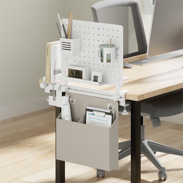 LogiLink Organiseur de bureau avec panneau perforé, blanc