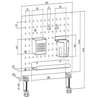 LogiLink Lochplatten-Büroschienenorganizer, weiss