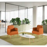 PAPERFLOW Fauteuil visiteur Brooks, simili cuir, bleu