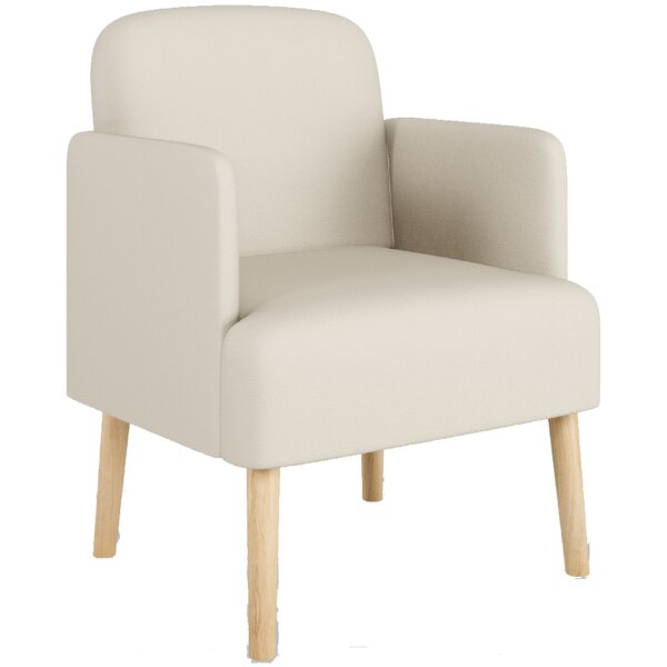 PAPERFLOW Fauteuil visiteur Brooks, simili cuir, ivoire