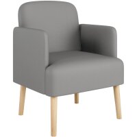 PAPERFLOW Fauteuil visiteur Brooks, simili cuir, ivoire