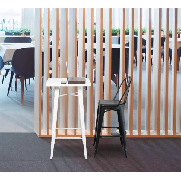 PAPERFLOW Table haute dextérieur URBAN, 600 x 600 mm, blanc