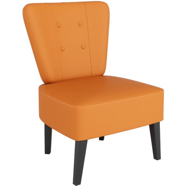PAPERFLOW Fauteuil visiteur Brighton, simili cuir, orange
