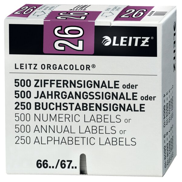 LEITZ Jahressignal Orgacolor "26", auf Streifen, violett