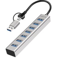 LogiLink USB 3.0 Hub, 7-Port, 7x USB-A, silber