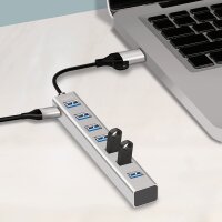 LogiLink USB 3.0 Hub, 7-Port, 7x USB-A, silber